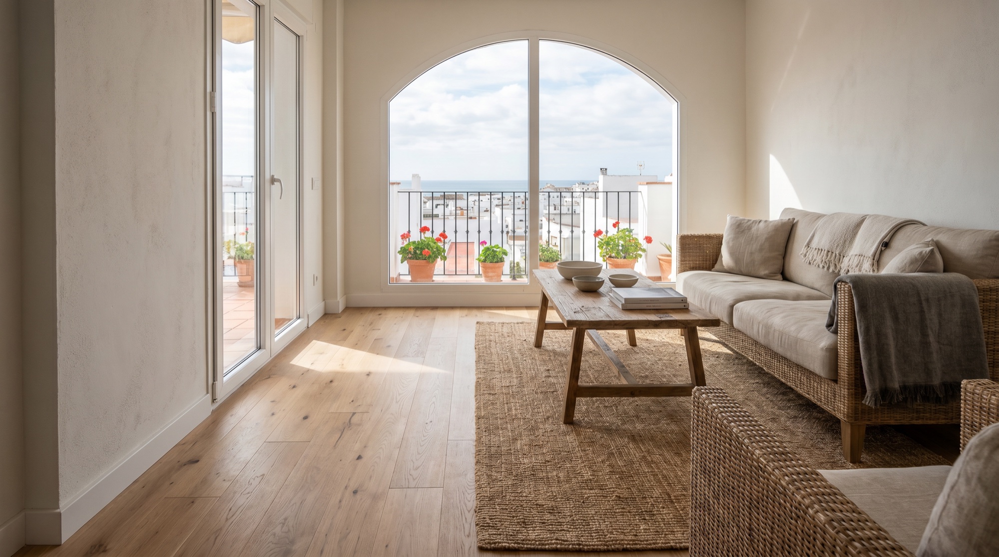 Flooring in a renovated living room in Cádiz